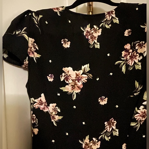 Zara black floral button up midi dress - Picture 4 of 8